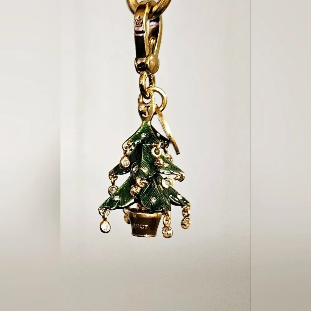 Juicy Couture Limited Edition Christmas Tree Gem Ornaments Gold Heart Bracelet - Picture 5 of 12